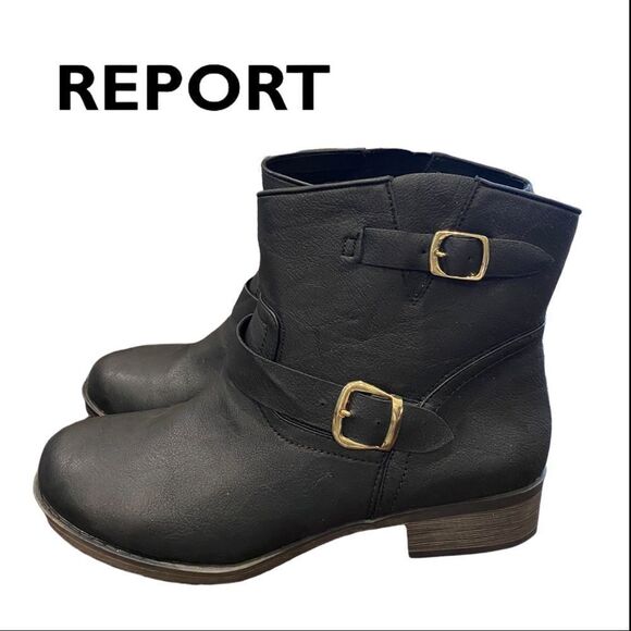 NEW Report Women's Juliee Black Buckle Ankle Boots Booties 11 - Picture 2 of 6